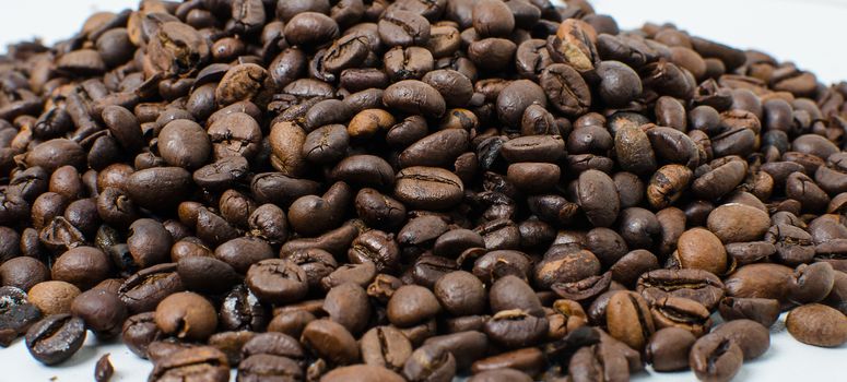 Roasted coffee beans to prepare a hot drink.