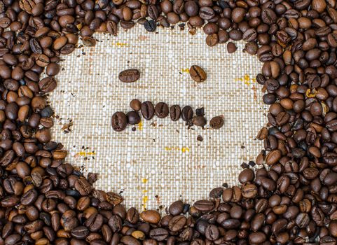 Roasted coffee beans to prepare a hot drink.
