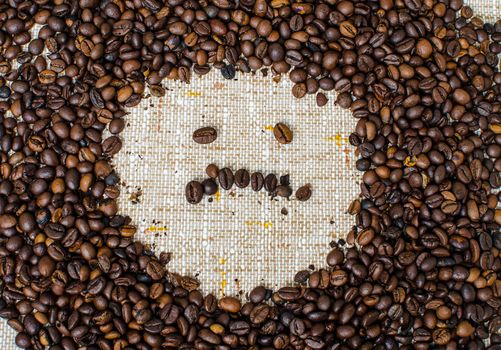 Roasted coffee beans to prepare a hot drink.