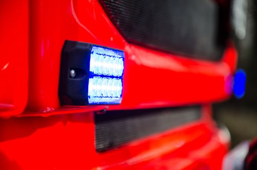 Lights  of fire trucks to save property and lives