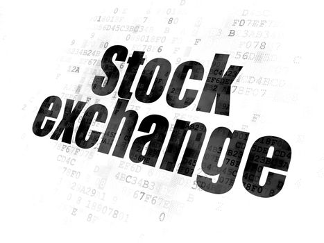 Finance concept: Pixelated black text Stock Exchange on Digital background