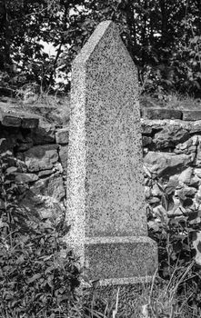 A tombstone without a name on an old cemetery.
