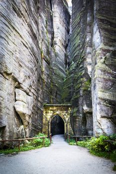 Stone gate in Adrspach - entrance