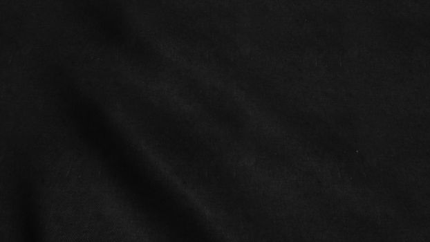 black cloth background abstract with soft waves. 3d rendering