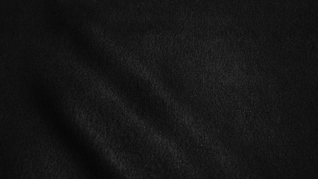 black cloth background abstract with soft waves. 3d rendering