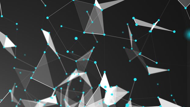 Abstract Polygonal Space Background with Connecting Dots and Lines. 3d rendering