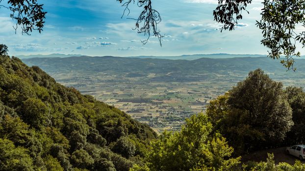 view of the wonderful countryside of Assisi from its hills