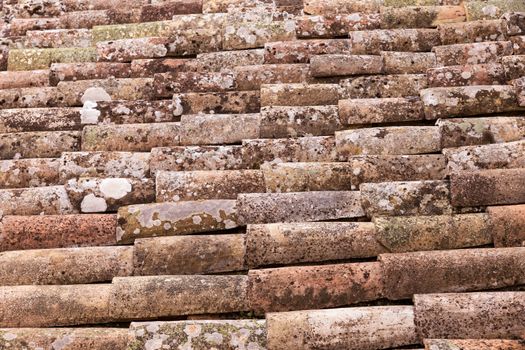 detail of an ancient Italian roof. Ideal for background