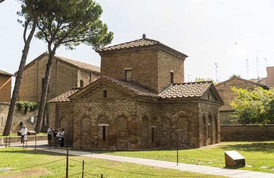 RAVENNA -JUNE 17: famous Basilica di San Vitale, one of the most important examples of early Christian Byzantine art in western Europe, on june 17, 2017 in Ravenna, region of Emilia-Romagna, Italy