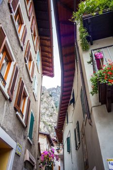 Old town of Limone Lake Garda Italy