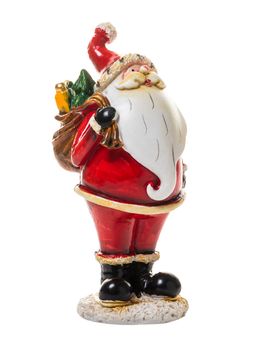 Christmas figurine of santa claus isolated on white background