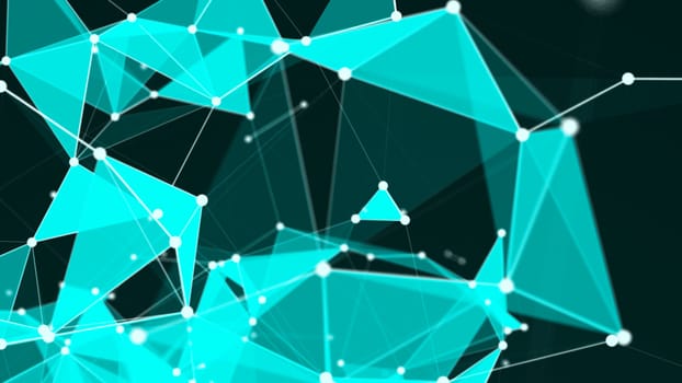 Abstract Polygonal Space Background with Connecting Dots and Lines. 3d rendering