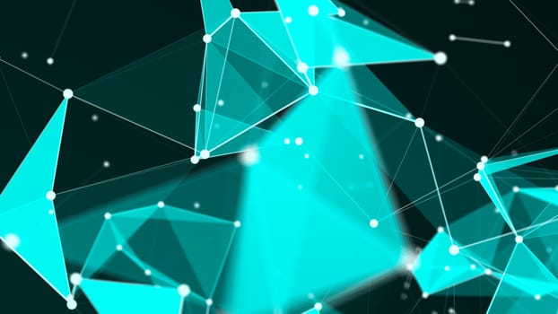 Abstract Polygonal Space Background with Connecting Dots and Lines. 3d rendering