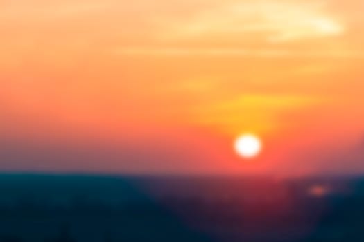 Gold sunset - soft lens bokeh image. Defocused background