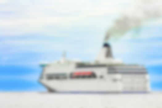 Cruise liner - soft lens bokeh image. Defocused background