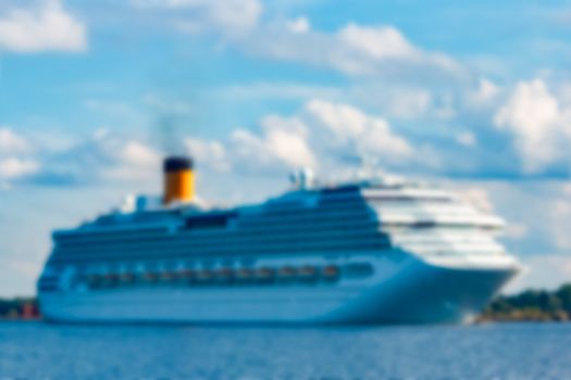 Cruise liner - soft lens bokeh image. Defocused background