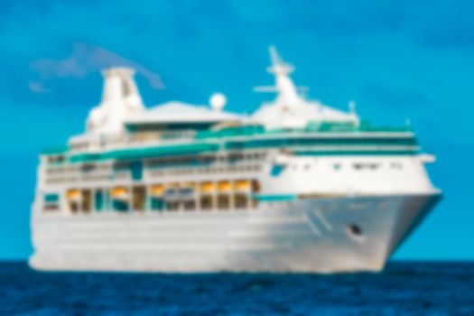 Cruise liner - soft lens bokeh image. Defocused background