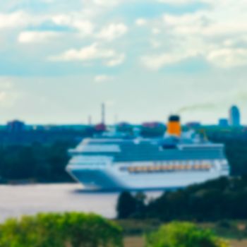 Cruise liner - soft lens bokeh image. Defocused background