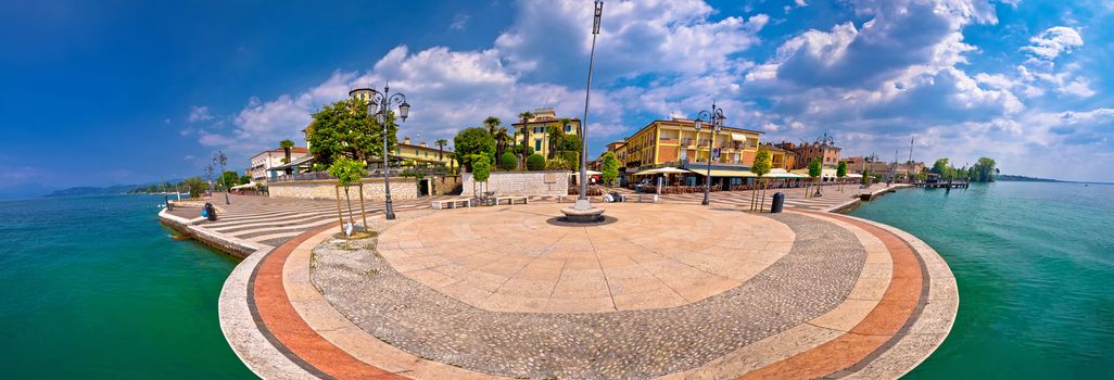 Garda lake waterfront of Lasize panoramic view, Veneto region of Italy