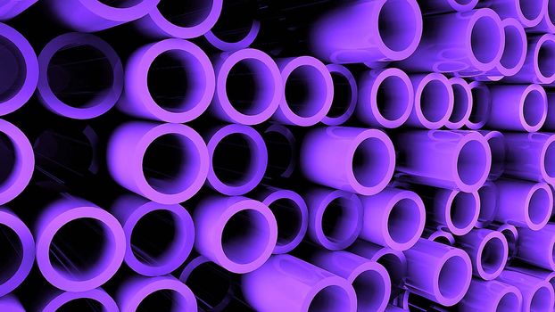 Abstract background with Iron pipes. 3d rendering