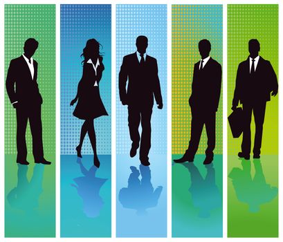 Business people groups set, illustration