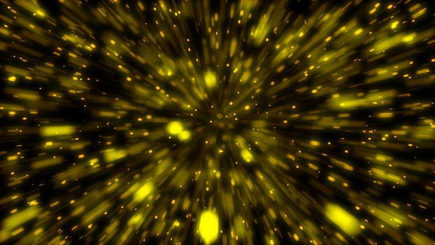 Particle or space traveling. Particle zoom background. 3d rendering