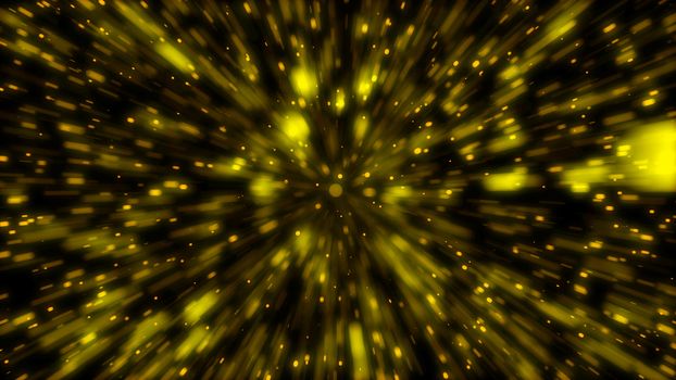 Particle or space traveling. Particle zoom background. 3d rendering