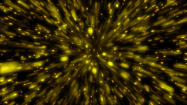 Particle or space traveling. Particle zoom background. 3d rendering