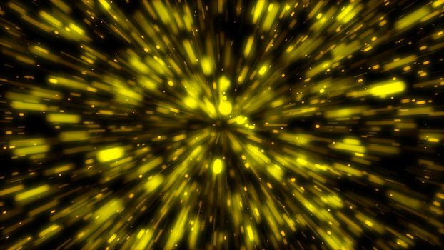 Particle or space traveling. Particle zoom background. 3d rendering