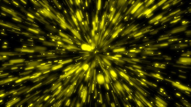 Particle or space traveling. Particle zoom background. 3d rendering