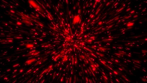 Particle or space traveling. Particle zoom background. 3d rendering