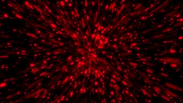 Particle or space traveling. Particle zoom background. 3d rendering