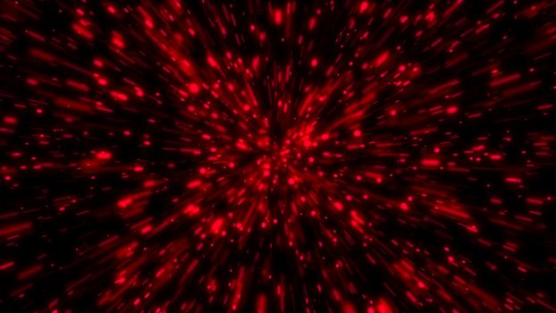 Particle or space traveling. Particle zoom background. 3d rendering