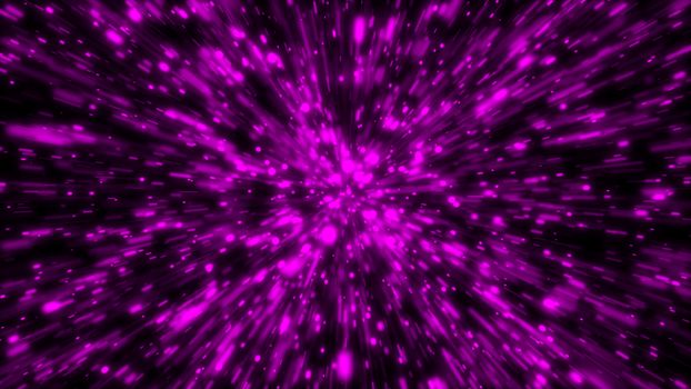 Particle or space traveling. Particle zoom background. 3d rendering