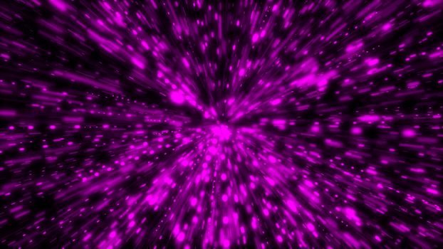 Particle or space traveling. Particle zoom background. 3d rendering