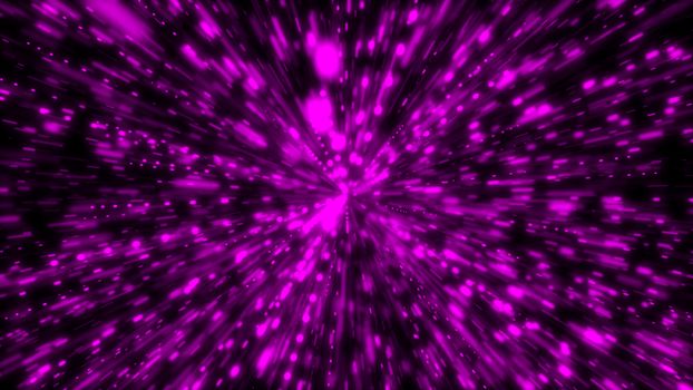 Particle or space traveling. Particle zoom background. 3d rendering