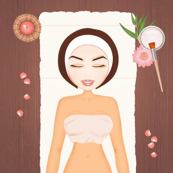 illustration of beauty face mask