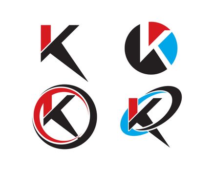 k letter logo template