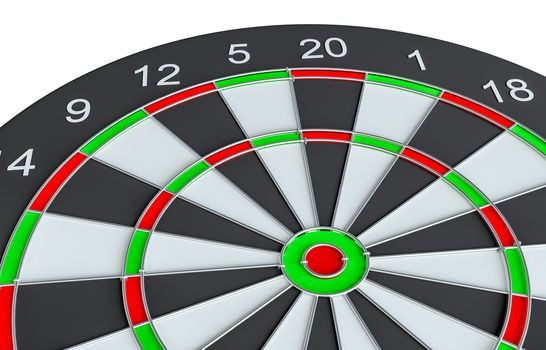 Dart board, isolated on white background . 3d illustration