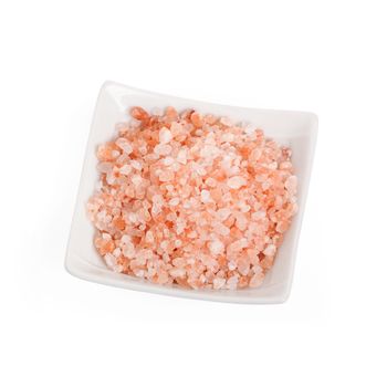 Fine Himalayan Pink Salt in a Ceramic Bowl.