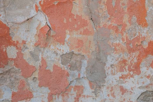 landscape style, fragment of a concrete wall that for a long time exposed to different climatic conditions