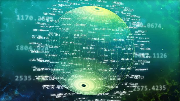 Abstract digital big data. World of big data. 3d illustration.
