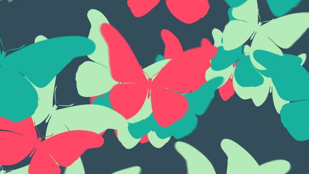 3d illustration of Colorful background with butterfly.