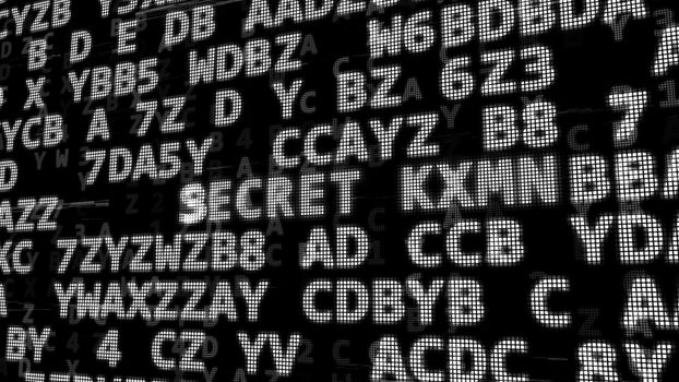 Searching of abstract passwords screen. 3d illustration.