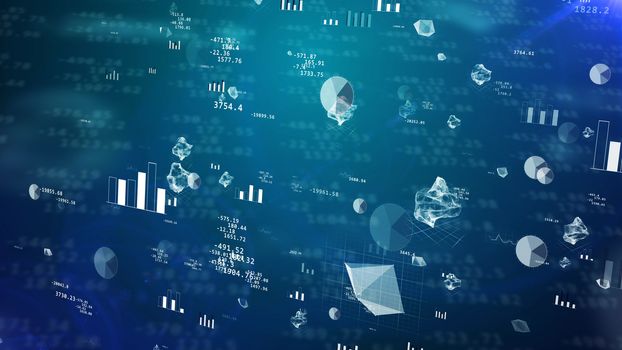 3d illustration. Abstract Business finance chart, diagram, bar, graphic background. 