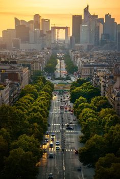 View on the modern district la Defense in Paris