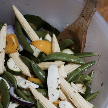 Fresh and tasty vegetables in the kitchen. Vegetarian food concept.