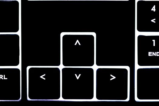 closeup computer illuminated keyboard