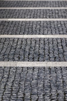 Typical european cobblestone street in Portugal.
