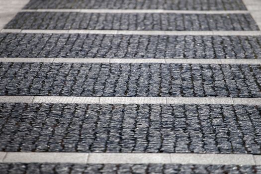 Typical european cobblestone street in Portugal.
